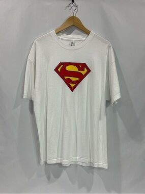 White Superman Logo Graphic Tee